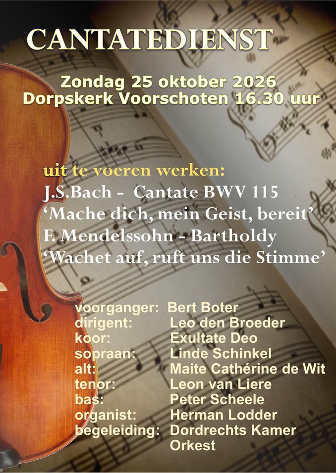 Cantatedienst Dorpskerk — muziek in Voorschoten
